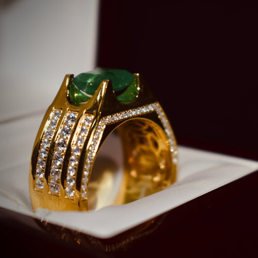 1 of 6 Limited Panjshir Emerald Men’s Ring – 2.44ct Vivid Verdant Green Masterpiece