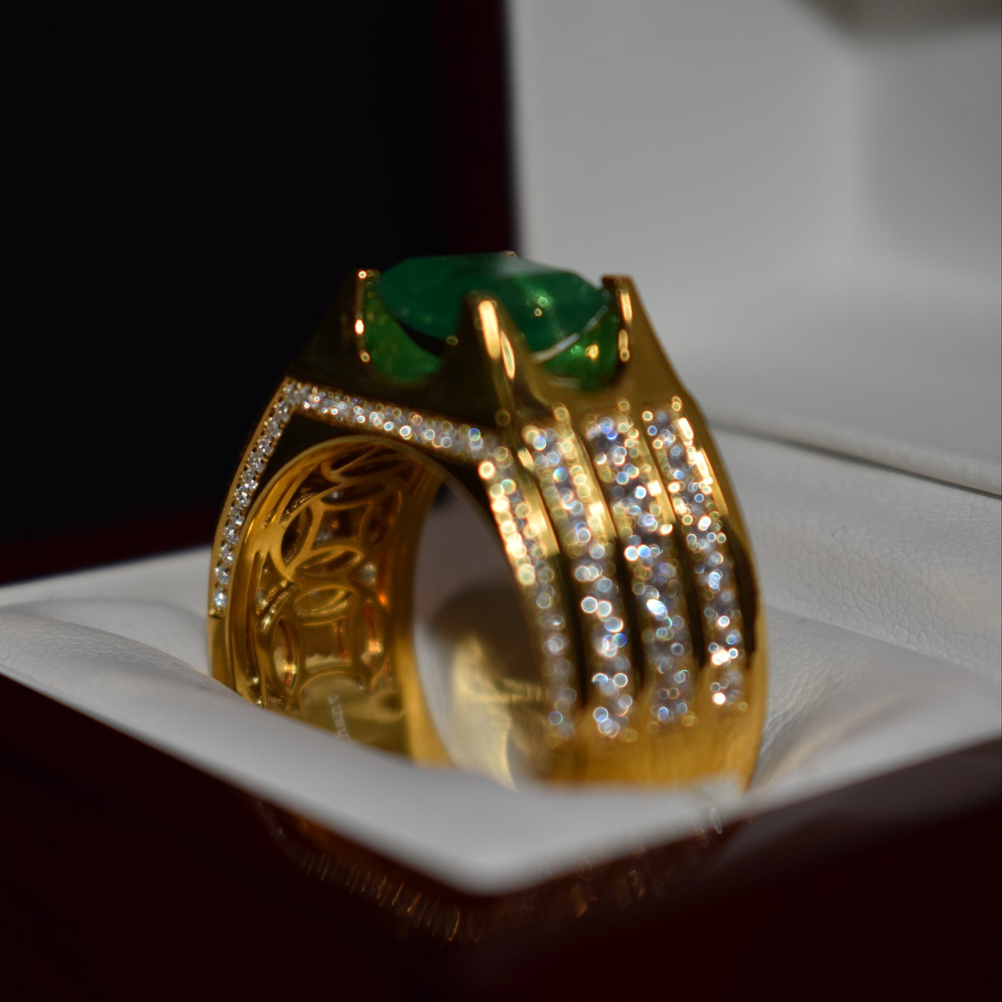 1 of 6 Limited Panjshir Emerald Men’s Ring – 2.44ct Vivid Verdant Green Masterpiece